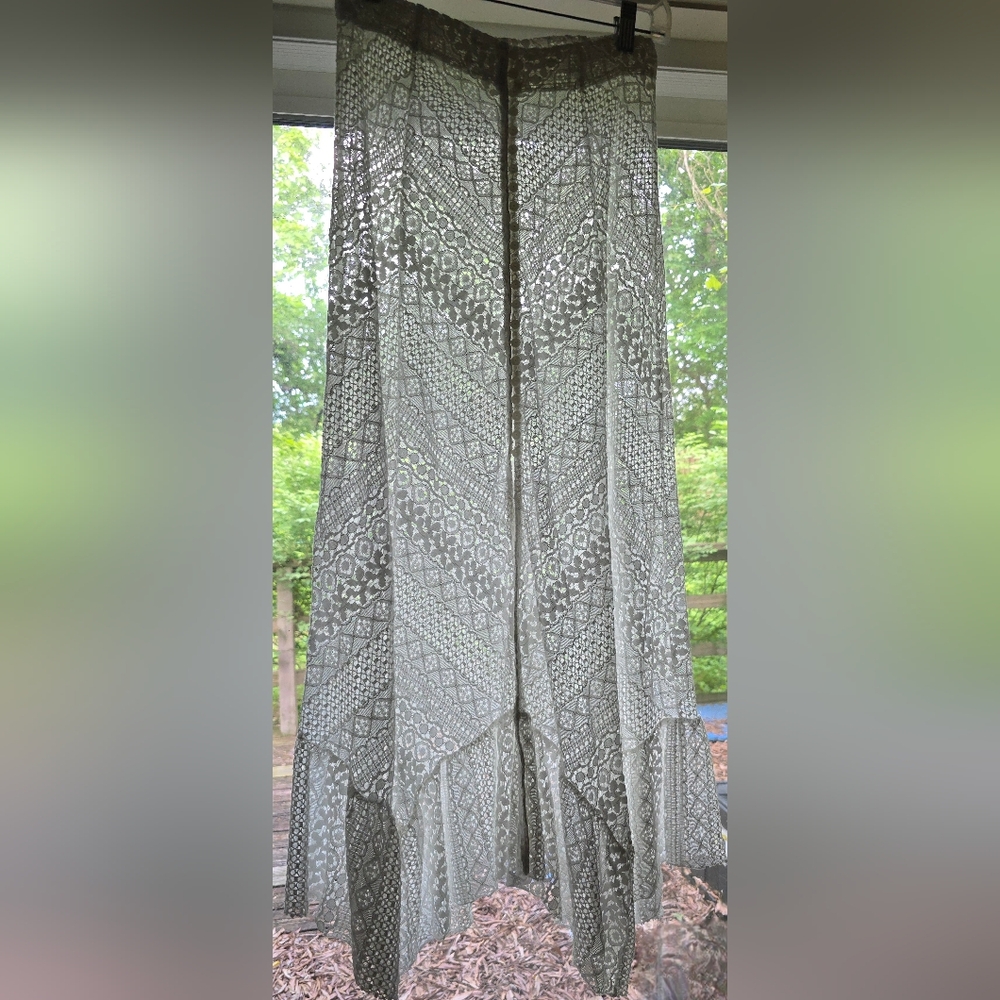 Free People Asymmetrical Skirt in Gray and White